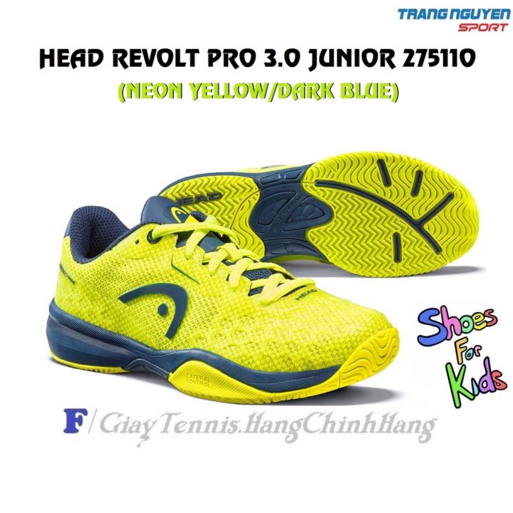 Giày Tennis Trẻ Em (KID) Head Revolt Pro 3.0 Junior (Neon Yellow/Dark Blue)