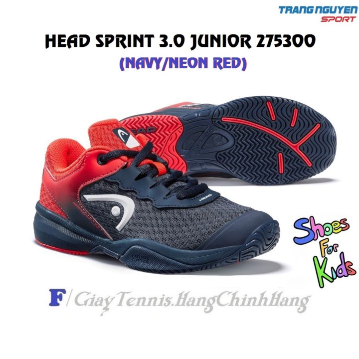 Giày Tennis Trẻ Em (KID) Head Sprint 3.0 Junior (Navy/Neon Red)