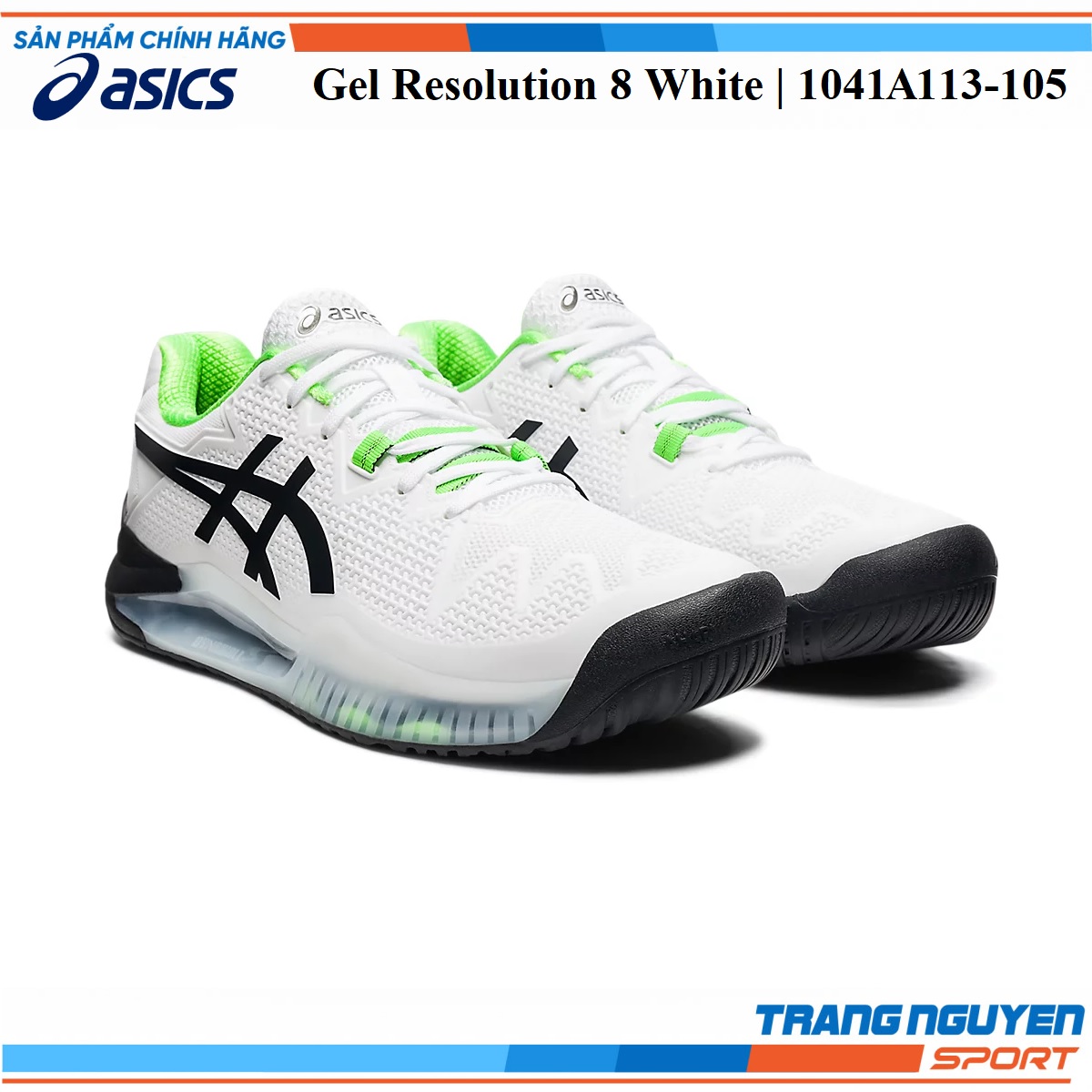 Giày Tennis Asics Gel Resolution 8 White Năm 2022 () | Trang  Nguyên Sport