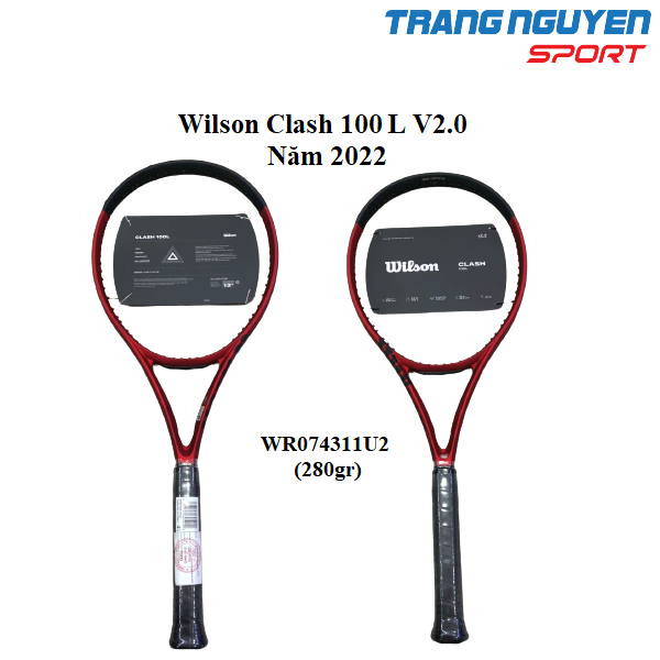 Vợt Tennis Wilson Clash 100L V2.0 Năm 2022 (280gr)