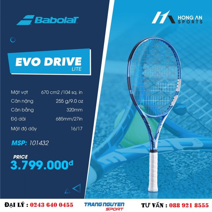 Vợt Tennis Babolat Evo Drive Lite 2021 (255gr)