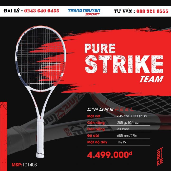 Vợt Tennis Babolat Pure Strike Team 16×19 (285gr)